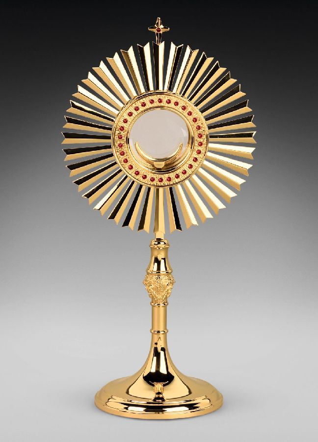 Monstrancja mosiężna, pozłacana - 57 cm (D11) - MONSTRANCJE - Nowość