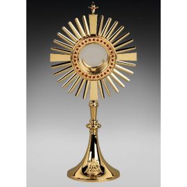 Monstrancja mosiężna, pozłacana - 51 cm (D12) - MONSTRANCJE