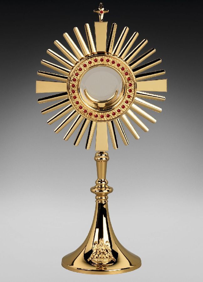 Monstrancja mosiężna, pozłacana - 51 cm (D12) - MONSTRANCJE - Nowość