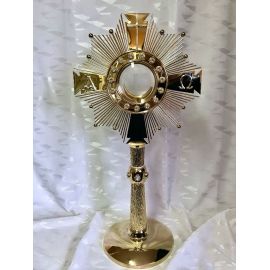 Monstrancja mosiężna, pozłacana - 55 cm (D13) - Monstrancje