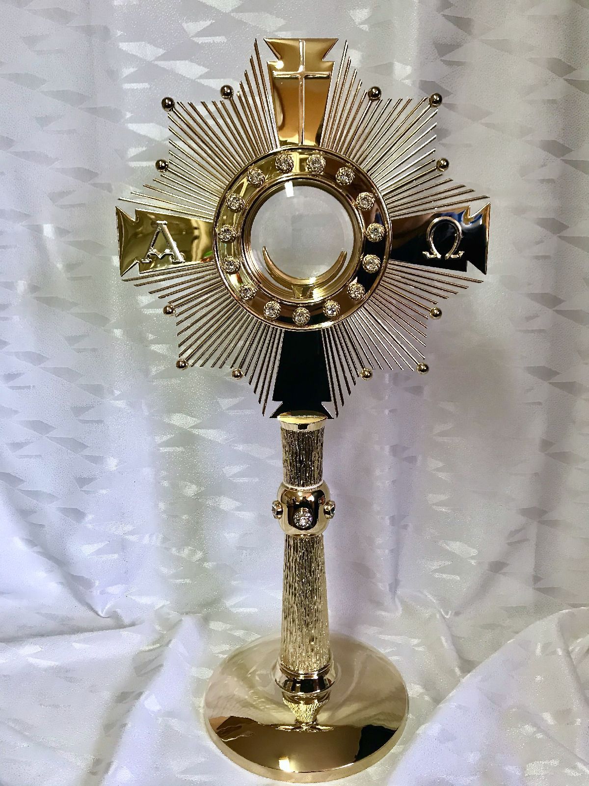 Monstrancja mosiężna, pozłacana - 55 cm (D13) - Monstrancje - Nowość