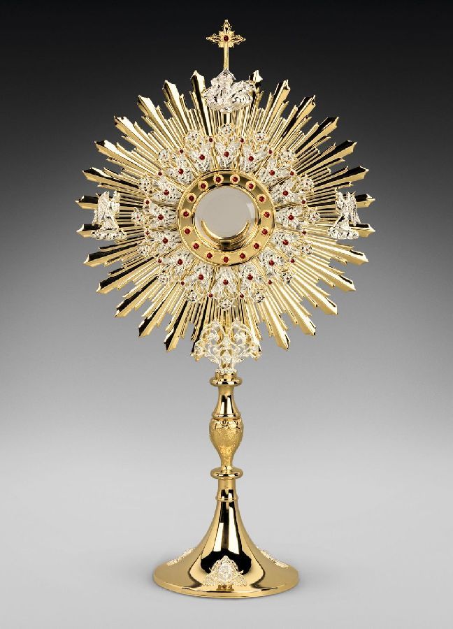 Monstrancja mosiężna, pozłacana - 77 cm (D14) - MONSTRANCJE - Nowość