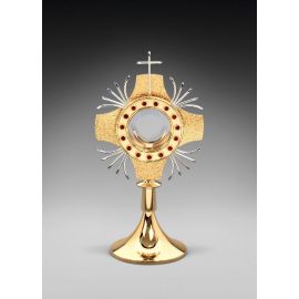Monstrancja mosiężna, pozłacana - 42 cm (D17) - MONSTRANCJE