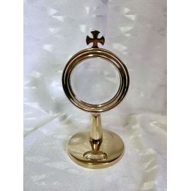 Monstrancja mosiężna, pozłacana, mini - 20 cm (D20) - MONSTRANCJE