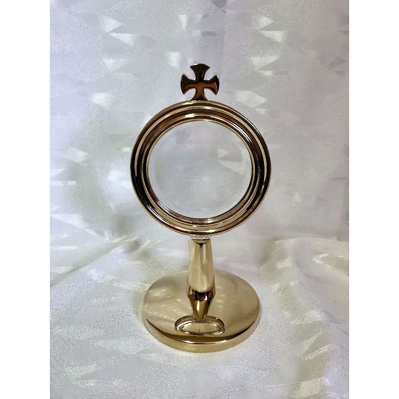 Monstrancja mosiężna, pozłacana, mini - 20 cm (D20) - MONSTRANCJE - Monstrancja mosiężna, pozłacana, mini - 20 cm (D20)