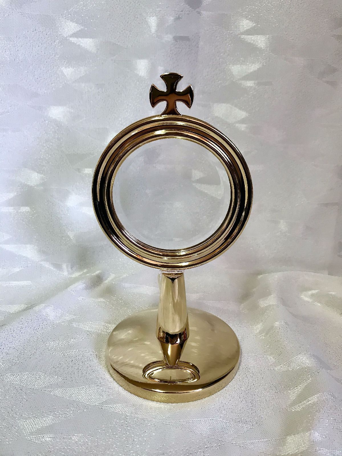 Monstrancja mosiężna, pozłacana, mini - 20 cm (D20) - MONSTRANCJE - Nowość