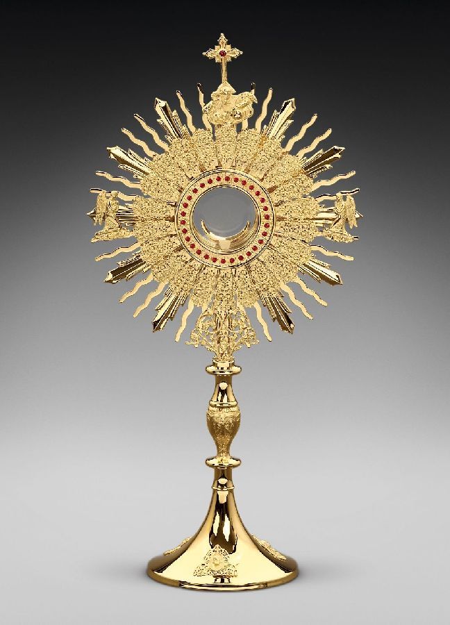 Monstrancja mosiężna, pozłacana - 73 cm (D21) - MONSTRANCJE - Nowość