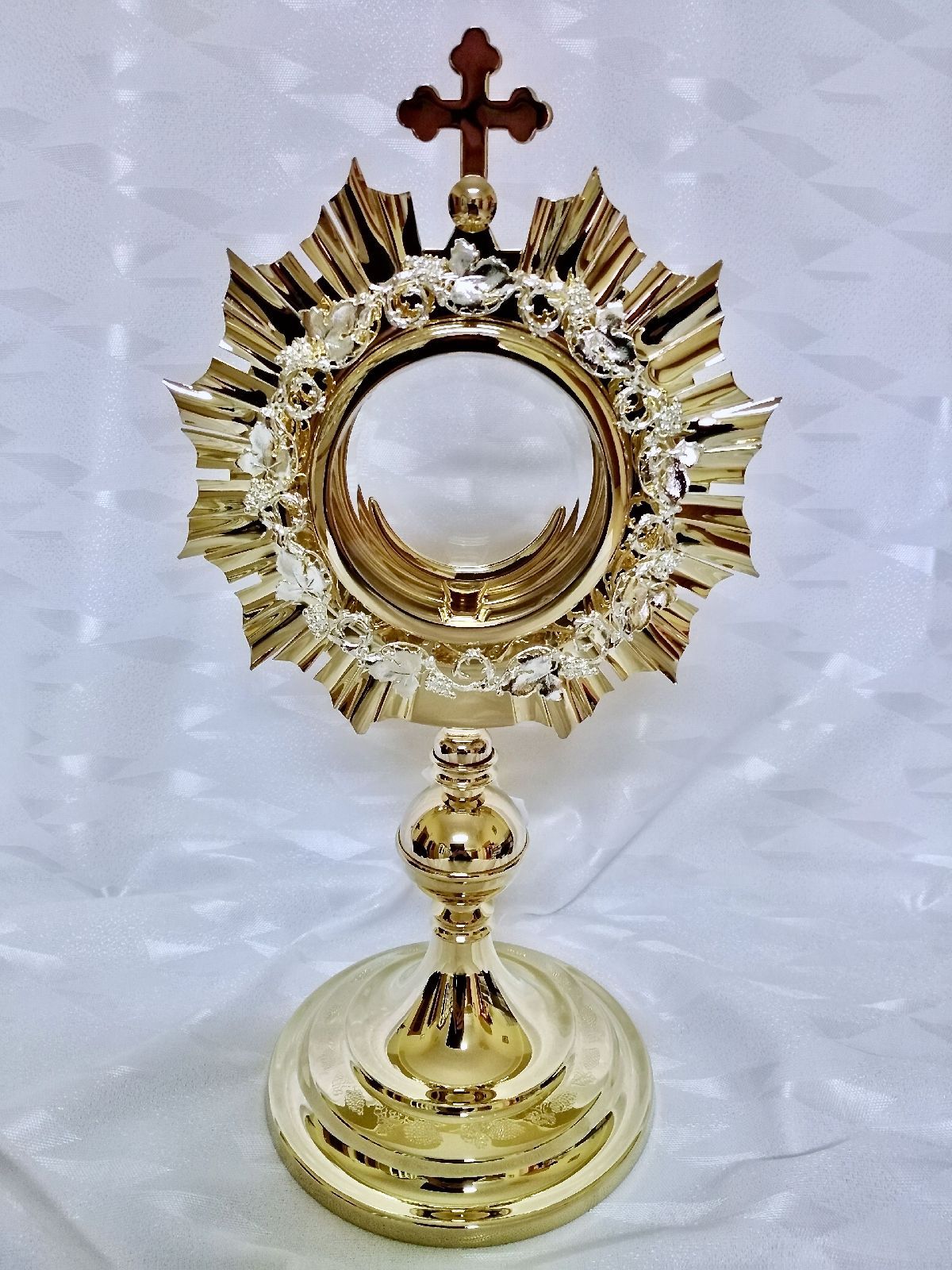 Monstrancja mosiężna, pozłacana - 38 cm (D22) - MONSTRANCJE - Nowość