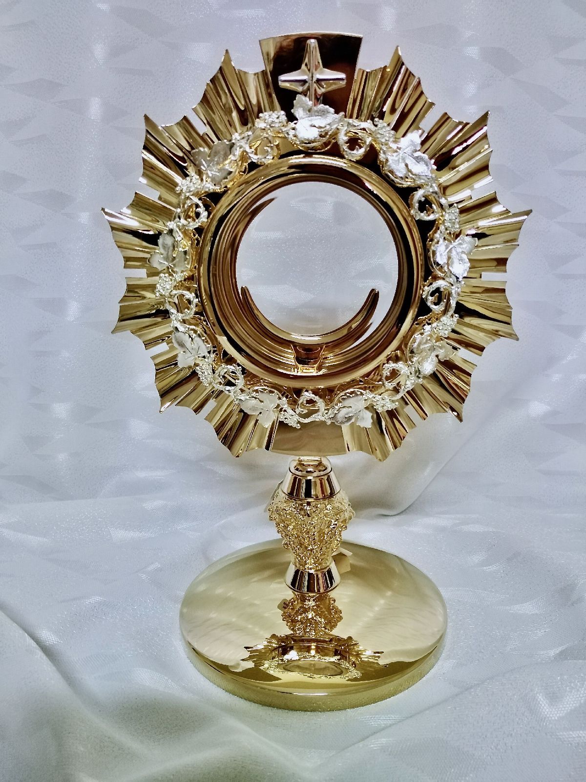 Monstrancja mosiężna, pozłacana - 29 cm (D23) - MONSTRANCJE - Nowość