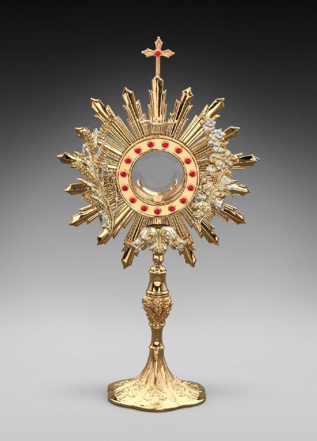 Monstrancja mosiężna, pozłacana - 59 cm (D25) - MONSTRANCJE - Nowość