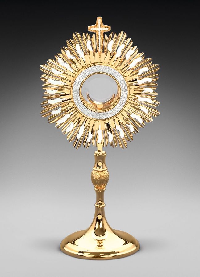 Monstrancja mosiężna, pozłacana - 55 cm (D27) - MONSTRANCJE - Nowość