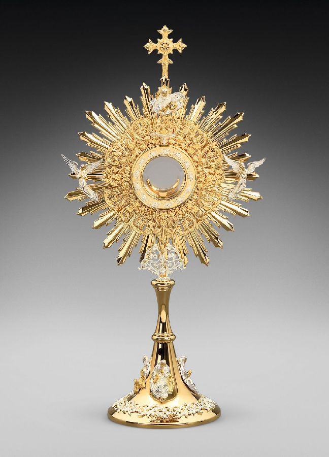 Monstrancja mosiężna, pozłacana - 78 cm (D28) - MONSTRANCJE - Nowość