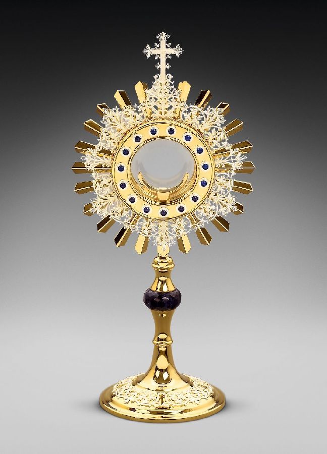 Monstrancja Maryjna, pozłacana - 51 cm (D32) - MONSTRANCJE - Nowość