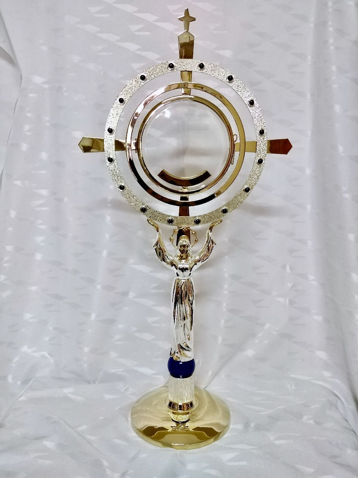 Monstrancja Maryjna, luna 16 cm, pozłacana - 68 cm (D33) - MONSTRANCJE - zdjęcie 2 - Monstrancja Maryjna, luna 16 cm, pozłacana - 68 cm (D33)