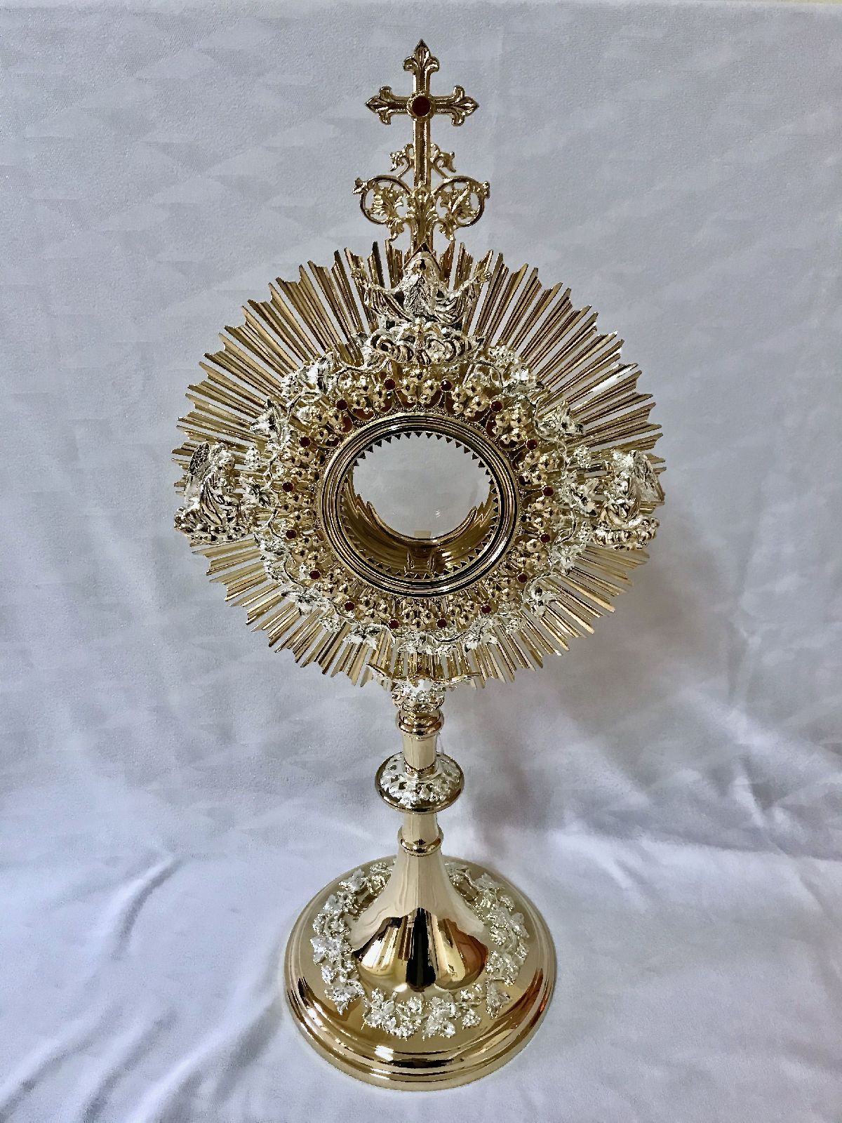 Monstrancja mosiężna, pozłacana - 63 cm (D34) - MONSTRANCJE - Nowość