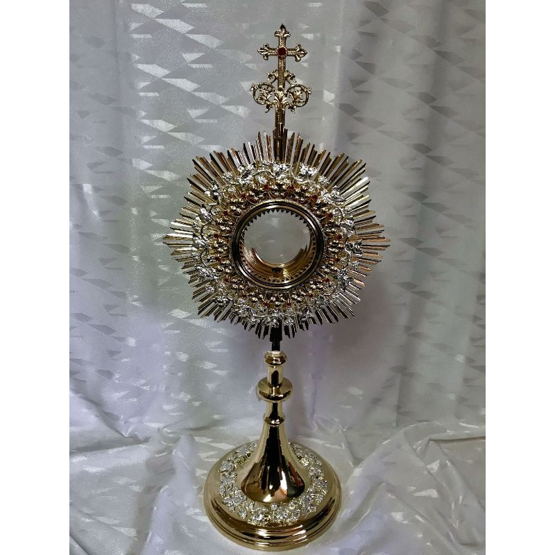 Monstrancja mosiężna, pozłacana - 63 cm (D35) - MONSTRANCJE - Monstrancja mosiężna, pozłacana - 63 cm (D35)