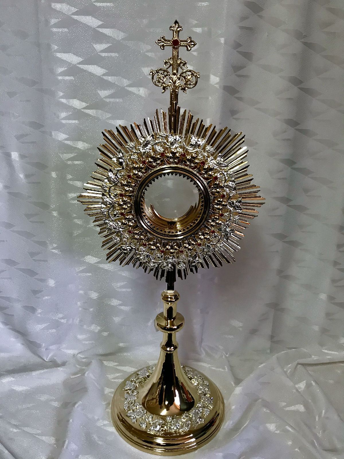 Monstrancja mosiężna, pozłacana - 63 cm (D35) - MONSTRANCJE - Nowość