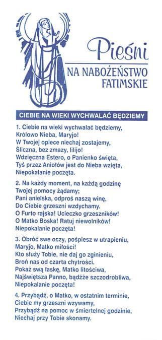 Folder Pieśni na nabożeństwo fatimskie - Folder religijny - Nowość