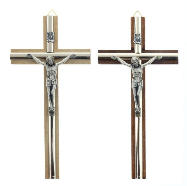 Krzyż drewniany na ścianę z ozdobną listwą - 16 cm - KRZYŻE, KRZYŻYKI - Nowość