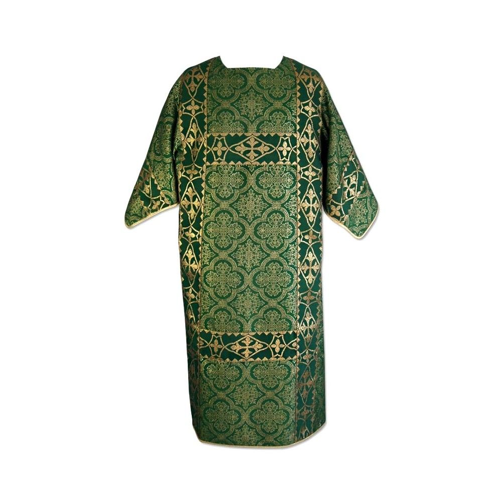 Dalmatyka zielona rzymska - tkanina żakard, brokat (46) - DALMATYKI - Nowość