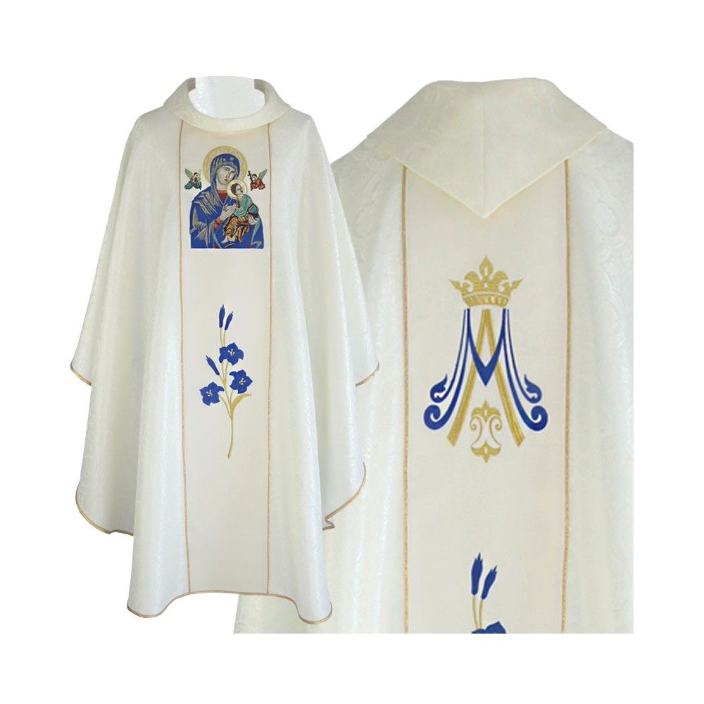 Ornat haftowany MB Nieustającej Pomocy - żakard - Ornaty Maryjne - Nowość