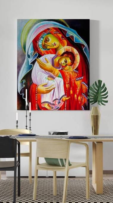 Obraz Matka Boża z Dzieciątkiem - płótno canvas (30) - Obrazy na płótnie canvas - zdjęcie 2 - Obraz Matka Boża z Dzieciątkiem - płótno canvas (30)