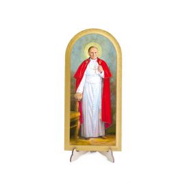 Obraz półokrągły Święty Jan Paweł II - Ołtarz ze szczyrku - Obrazek religijny płyta HDF