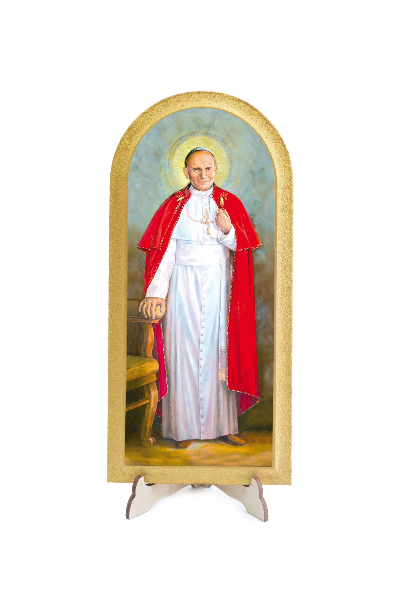 Obraz półokrągły Święty Jan Paweł II - Ołtarz ze szczyrku - Obrazek religijny płyta HDF - Nowość