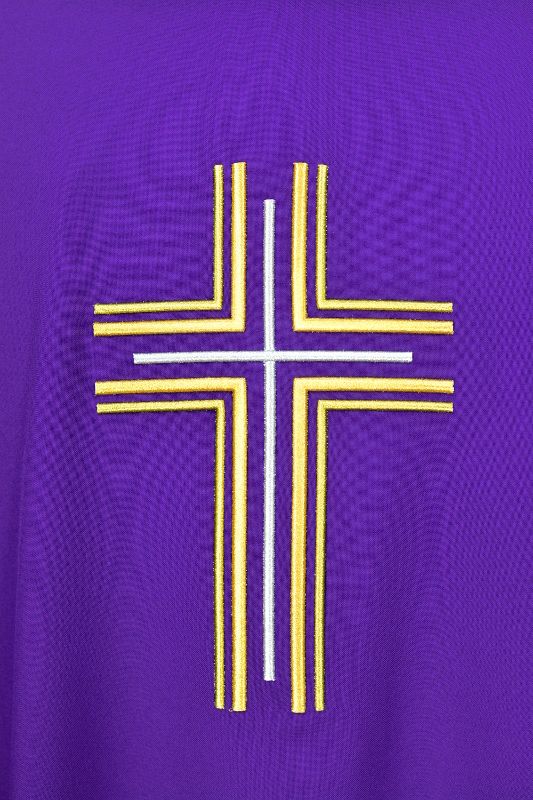 Ornat haftowany fioletowy - krzyż (15) - Ornaty fioletowe - zdjęcie 2 - Ornat haftowany fioletowy - krzyż (15)