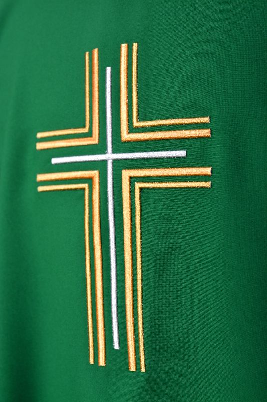 Ornat haftowany zielony - krzyż (15) - Ornaty zielone - zdjęcie 2 - Ornat haftowany zielony - krzyż (15)