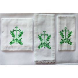 Bielizna kielichowa krzyż zielony - Zestawy