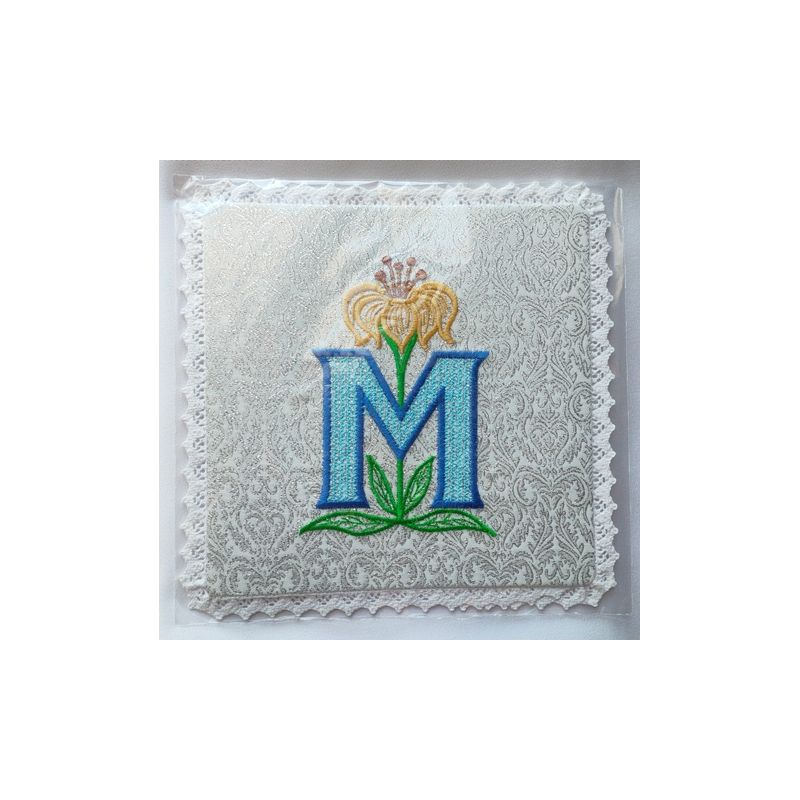 Palka haftowana wzór maryjny M (4) - kolor niebieski - Palka haftowana wzór maryjny M (4)