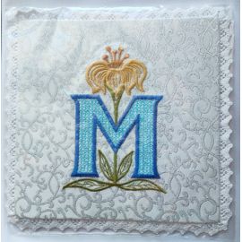 Palka haftowana wzór maryjny M (4) - kolor niebieski - zdjęcie 2 - Palka haftowana wzór maryjny M (4)