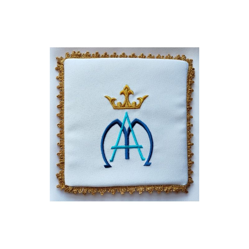 Palka haftowana wzór maryjny M (8) - kolor niebieski - Palka haftowana wzór maryjny M (8)