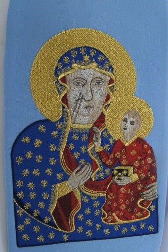 Stuła kapłańska - Matka Boża Częstochowska (23) - Z POSTACIAMI - zdjęcie 2 - Stuła kapłańska - Matka Boża Częstochowska (23)