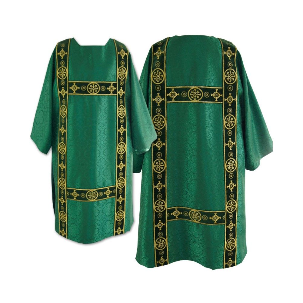 Dalmatyka gotycka żakard -pasy aksamit - mix kolorów - DALMATYKI - zdjęcie 6 - Dalmatyka gotycka żakard -pasy aksamit - mix kolorów