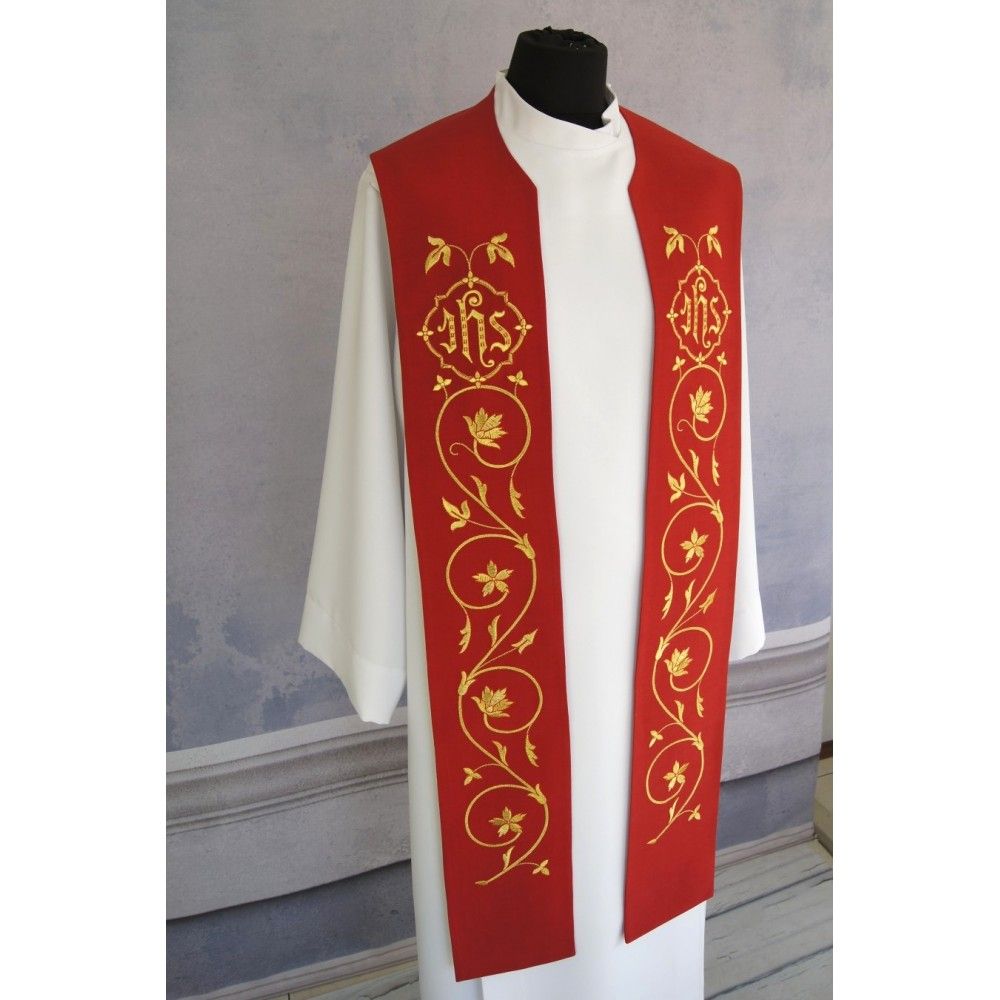 Stuła kapłańska eucharystyczna IHS - 3 kolory do wyboru - EUCHARYSTYCZNE - zdjęcie 3 - Stuła kapłańska eucharystyczna IHS - 3 kolory