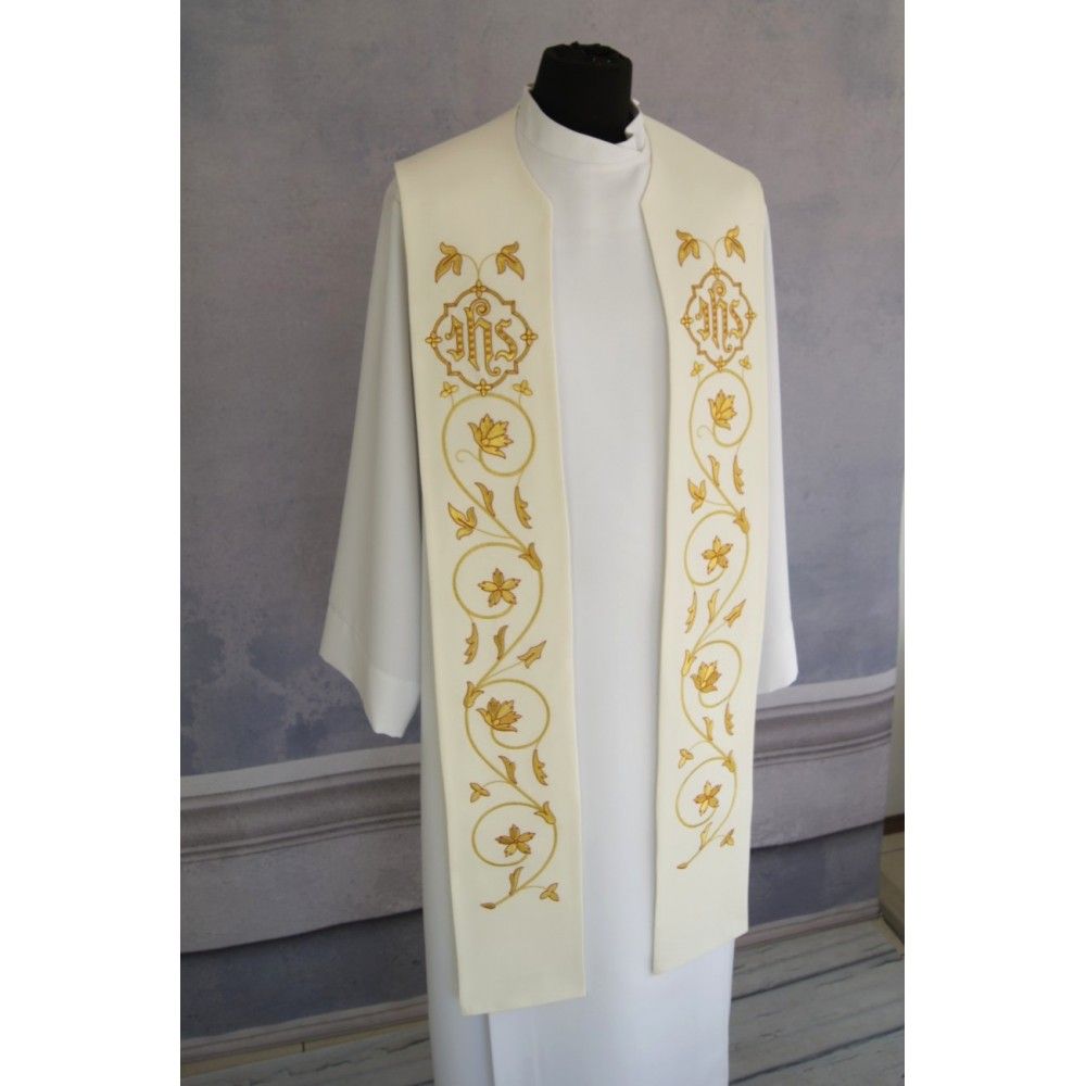 Stuła kapłańska eucharystyczna IHS - 3 kolory do wyboru - EUCHARYSTYCZNE - zdjęcie 5 - Stuła kapłańska eucharystyczna IHS - 3 kolory