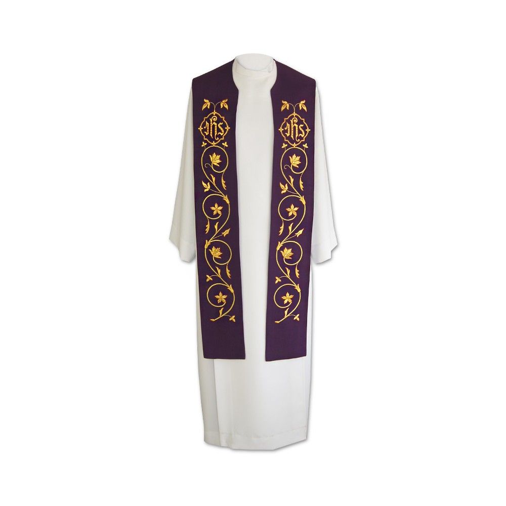 Stuła kapłańska eucharystyczna IHS - 3 kolory do wyboru - EUCHARYSTYCZNE - zdjęcie 6 - Stuła kapłańska eucharystyczna IHS - 3 kolory