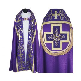 Kapa rzymska, kolory liturgiczne - tkanina żakard (10) - KAPY LITURGICZNE