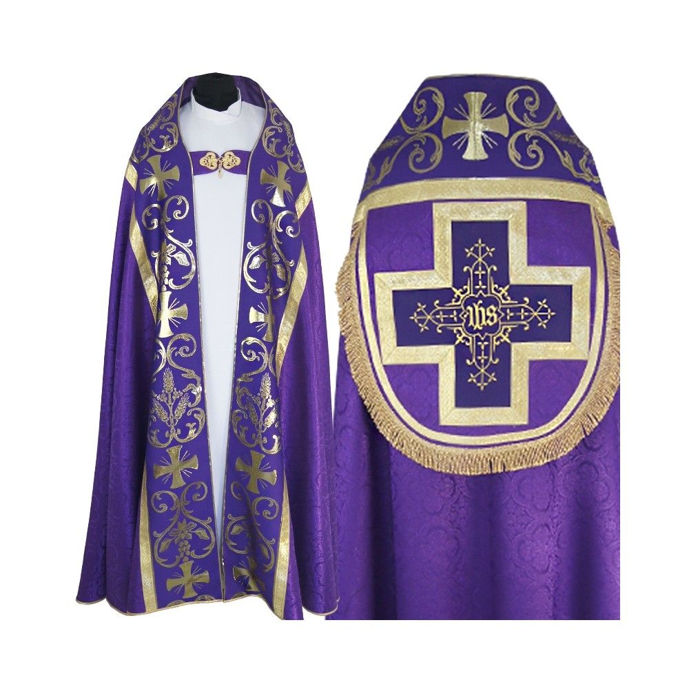 Kapa rzymska, kolory liturgiczne - tkanina żakard (10) - KAPY LITURGICZNE - Nowość