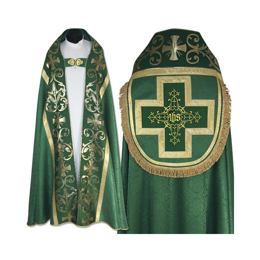 Kapa rzymska, kolory liturgiczne - tkanina żakard (10) - KAPY LITURGICZNE - zdjęcie 5 - Kapa rzymska, kolory liturgiczne - tkanina żakard (10)