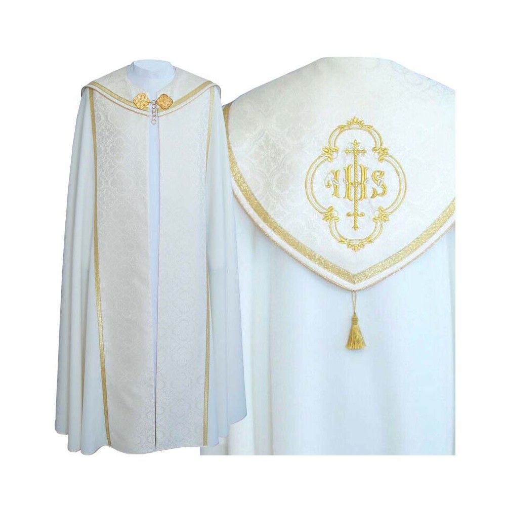 Kapa wzór gotycki IHS - tkanina bawełna-stretch (22) - KAPY LITURGICZNE - Nowość