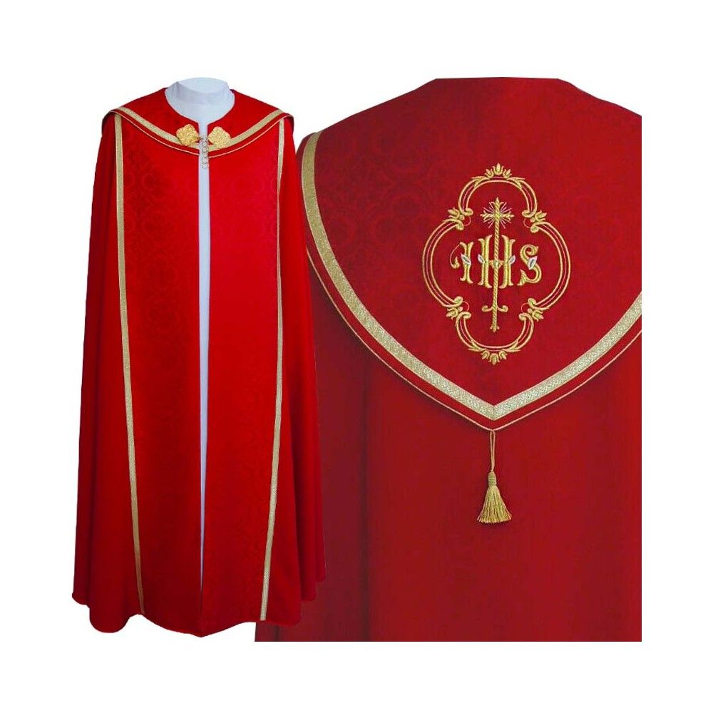 Kapa wzór gotycki IHS - tkanina bawełna-stretch (22) - KAPY LITURGICZNE - zdjęcie 2 - Kapa wzór gotycki IHS - tkanina bawełna-stretch (22)