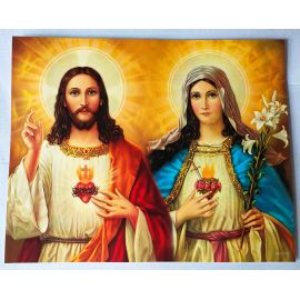 Serce Jezusa , Serce Maryi - Obraz do oprawienia format (20x25) - OBRAZY RELIGIJNE