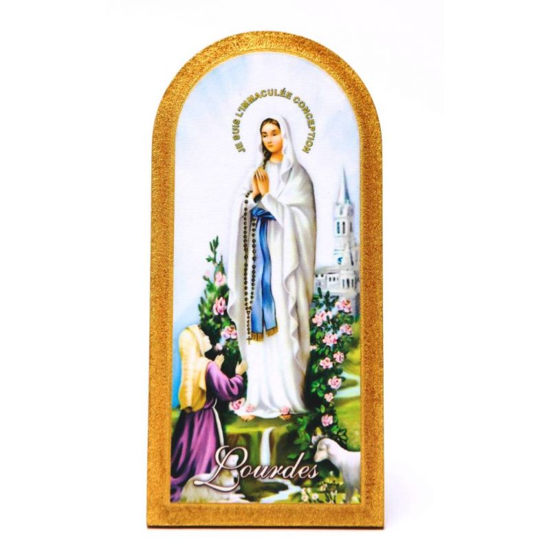 Matka Boża Lourdes - Obraz półokrągły - Obrazek religijny płyta HDF - Matka Boża Lourdes - Obraz półokrągły