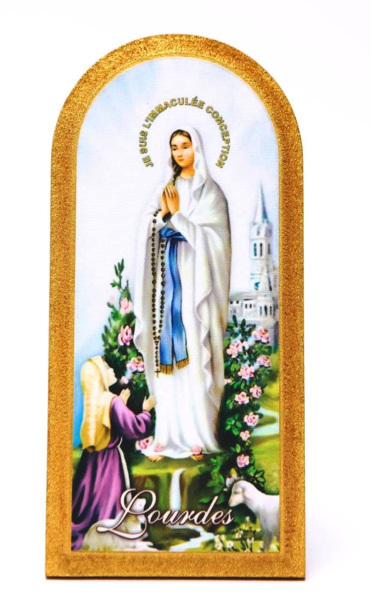 Matka Boża Lourdes - Obraz półokrągły - Obrazek religijny płyta HDF - Nowość