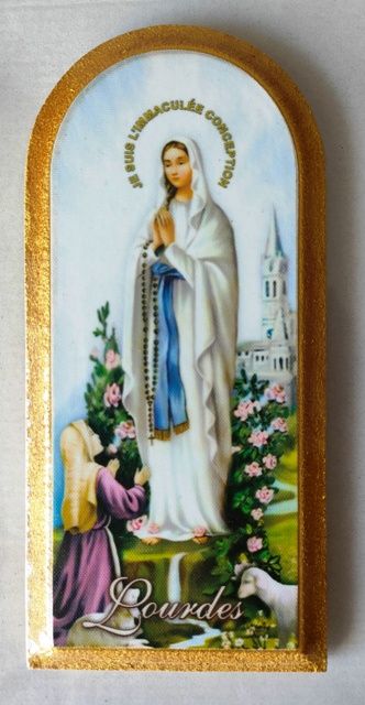 Matka Boża Lourdes - Obraz półokrągły - Obrazek religijny płyta HDF - zdjęcie 2 - Matka Boża Lourdes - Obraz półokrągły