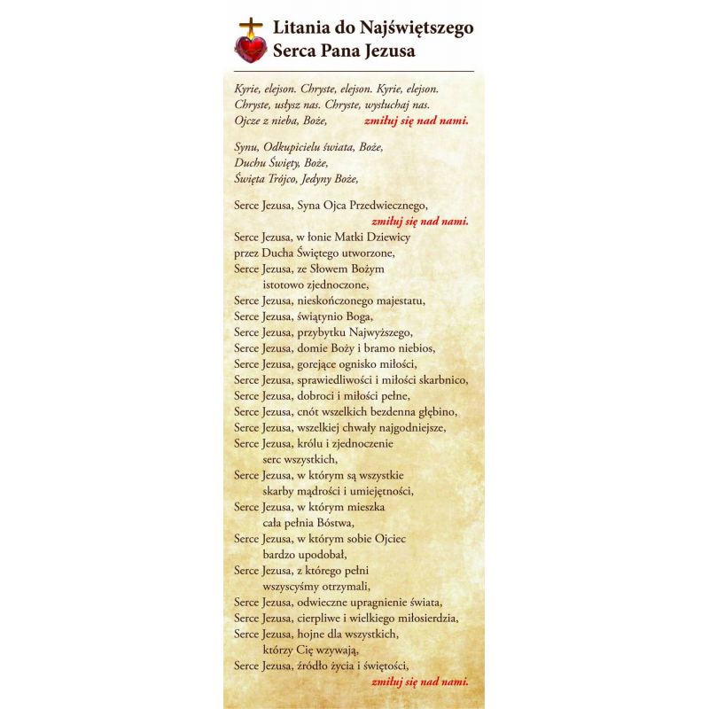 Baner Litania do Serca Pana Jezusa (200 x 74 cm) - Banery edukacyjne, szkolne - Baner Litania do Serca Pana Jezusa (200 x 74 cm)