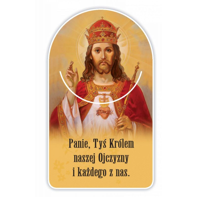 Zakładka papierowa półokrągła - Chrystus Król - Zakładki religijne do książek - Zakładka papierowa półokrągła - Chrystus Król